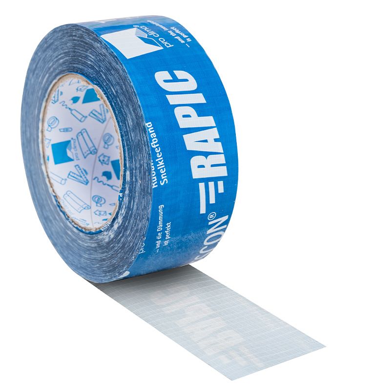 TESCON RAPIC on nopeasti asennettava yleisteippi rakennuksen sisäpuolelle. Teipissä ei ole lainkaan erillistä suojapaperia, joten sen asentaminen on nopeaa ja ekologista.